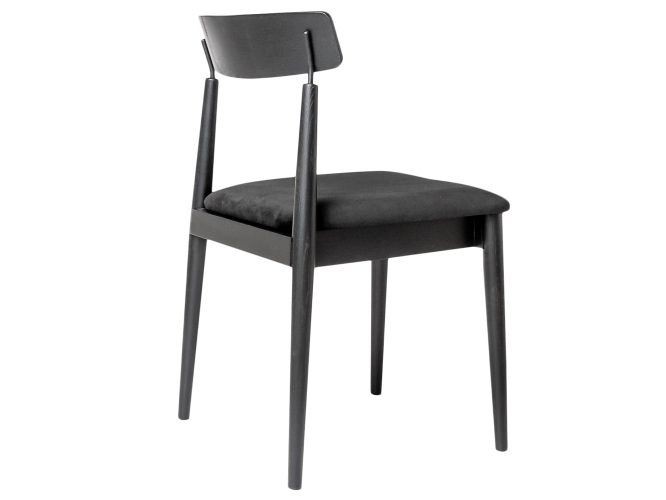 Krzesło dębowe Igor z tapicerowanym siedziskiem czarne