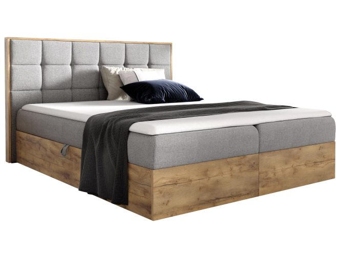 Łóżko drewniane kontynentalne szare BRAGA 1