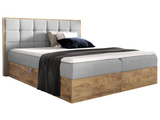 Łóżko drewniane kontynentalne jasnoszary BRAGA 1