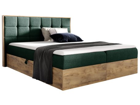 Łóżko drewniane kontynentalne zielone BRAGA 1