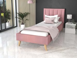 Miniaturka 20 - Łóżko na drewnianych nóżkach 90x200 róż BONNIE