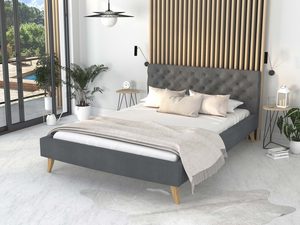 Miniaturka 2 - Pikowane łóżko na nóżkach aranżacja AUSTIN