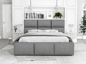 Miniaturka 24 - Łóżko z panelami szare przód 140x200 MIRIAM