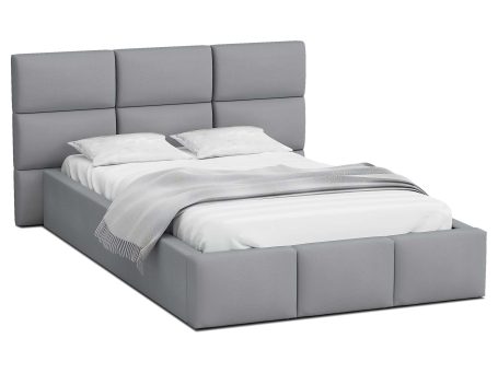 Łóżko z panelami szare białe tło 140x200 MIRIAM