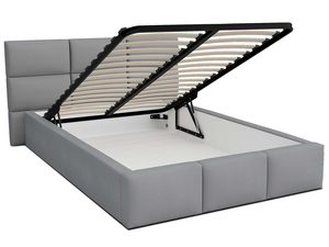 Miniaturka 20 - Łóżko z panelami szare stelaż 140x200 MIRIAM