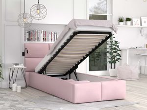 Miniaturka 23 - Łóżko z panelami różowe stelaż 90x200 MIRIAM