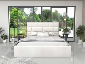 Miniaturka 3 - Łóżko ze stelażem i materacem białe aranżacja RIVER