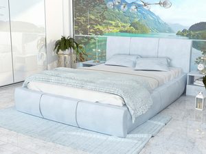 Miniaturka 13 - Łóżko stelaż+materac błękitne SKYE