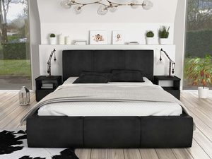 Miniaturka 18 - Łóżko stelaż+materac czarne aranżacja SKYE