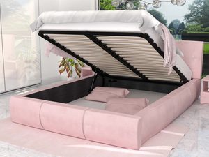 Miniaturka 26 - Łóżko stelaż+materac różowe stelaż SKYE