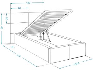 Miniaturka 30 - Łóżko z panelami wymiary 90x200 MIRIAM