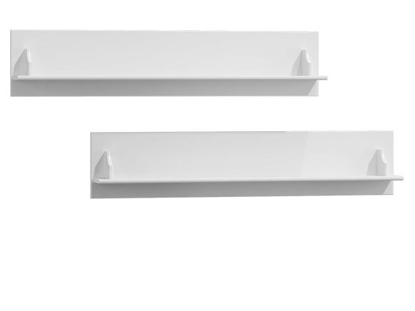 Półka biała drewniana do pokoju 2 półki INGRID