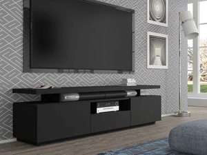 Miniaturka 2 - Nowoczesna szafka RTV czarna aranżacja SELIN