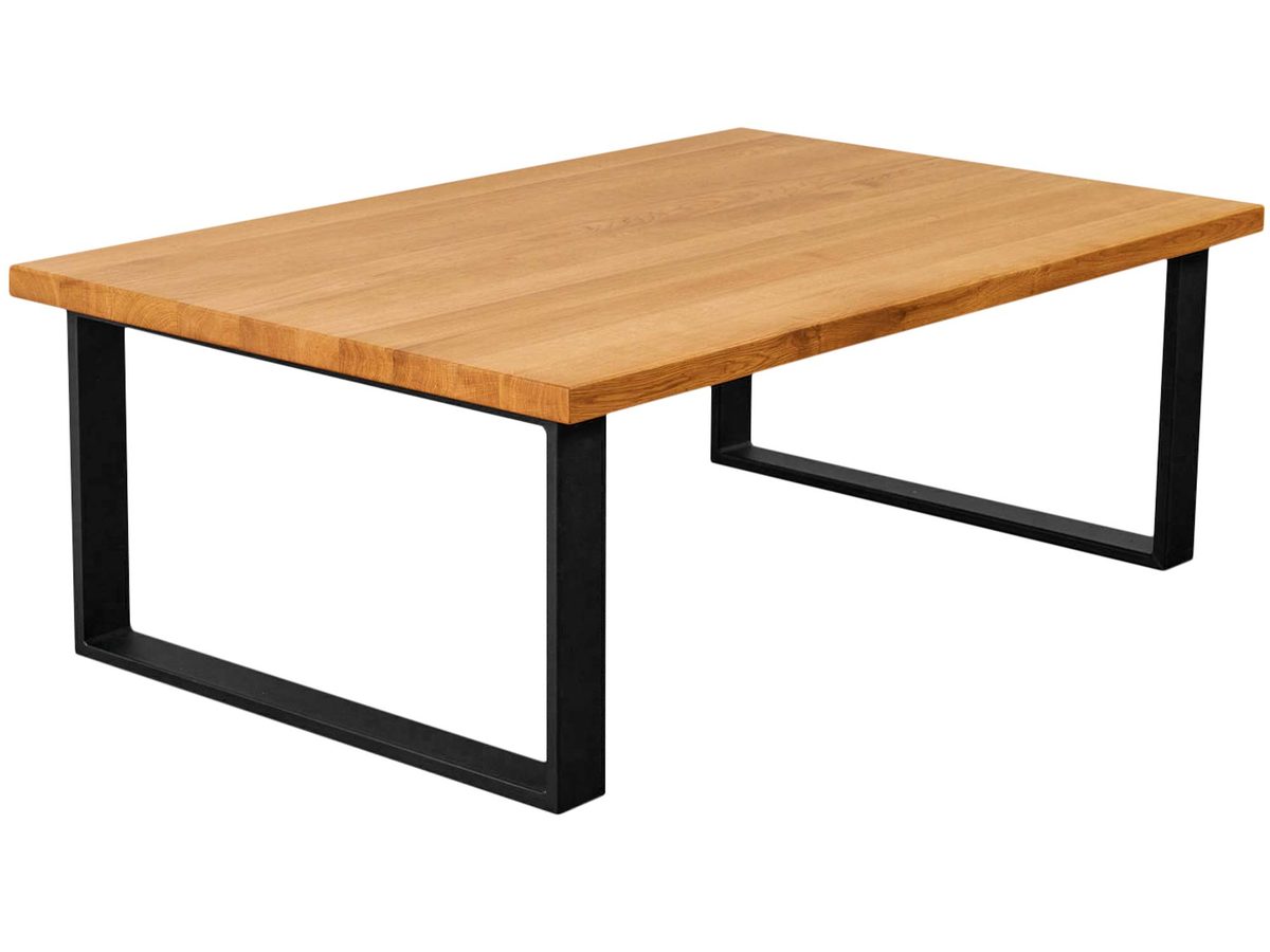 Drewniany stolik kawowy na metalowych nogach FRIDO