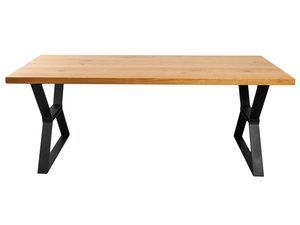 Miniaturka 1 - Industrialny stół dębowy z metalowymi czarnymi nóżkami do jadalni