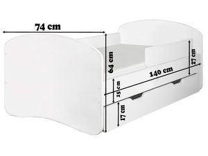 Miniaturka 7 - Łóżko dziecięce z barierką wymiary 140 DERVIS