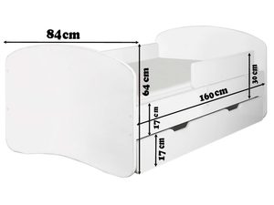 Miniaturka 8 - Łóżko dziecięce z barierką wymiary 160 DERVIS