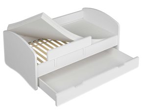 Miniaturka 3 - Łóżko dziecięce z materacem i barierką elementy DERVIS