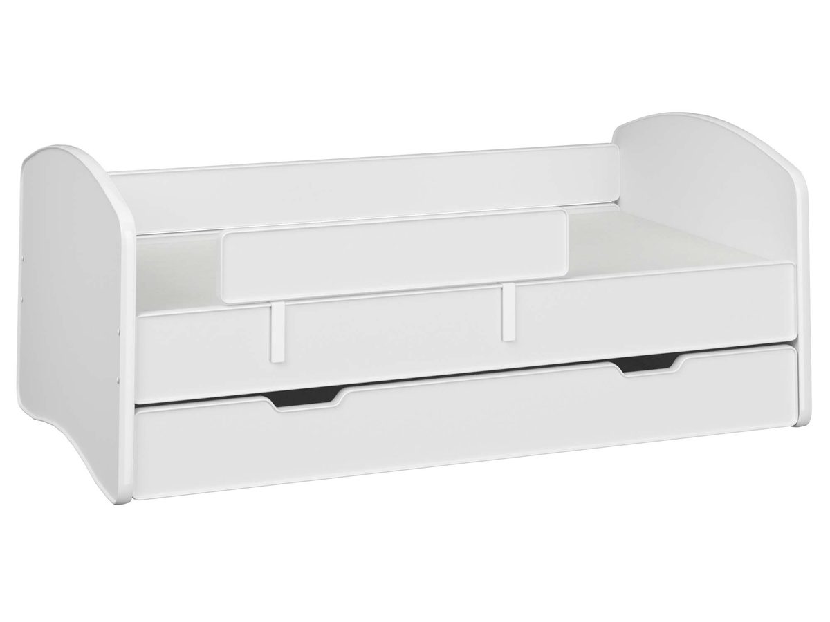 Łóżko dziecięce z barierką i materacem DERVIS