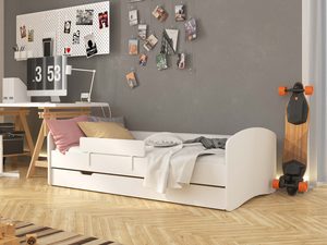 Miniaturka 1 - Łóżko dziecięce z barierką i materacem aranżacja DERVIS