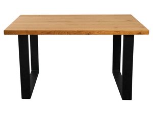 Miniaturka 1 - Widok na stół z dębowym blatem i nogami w kształcie odwróconej litery U