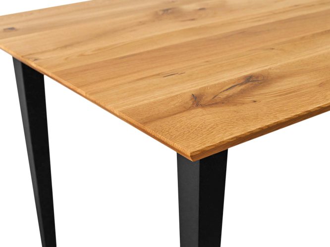 Stół drewniany na metalowych nogach w stylu loft CAPRI blat detal