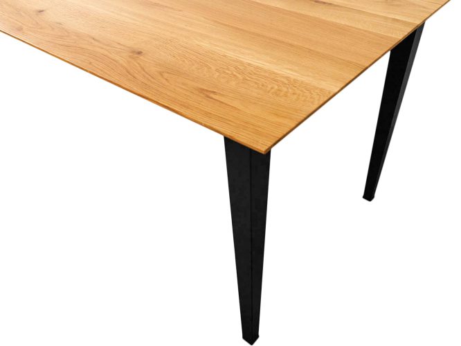 Stół drewniany na metalowych nogach w stylu loft CAPRI blat detal noga detal