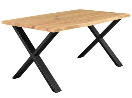 Stół drewniany w stylu loft z krzyżowymi nogami KANYE X