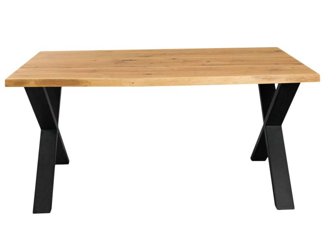 Stół drewniany w stylu loft z krzyżowymi nogami KANYE X przód