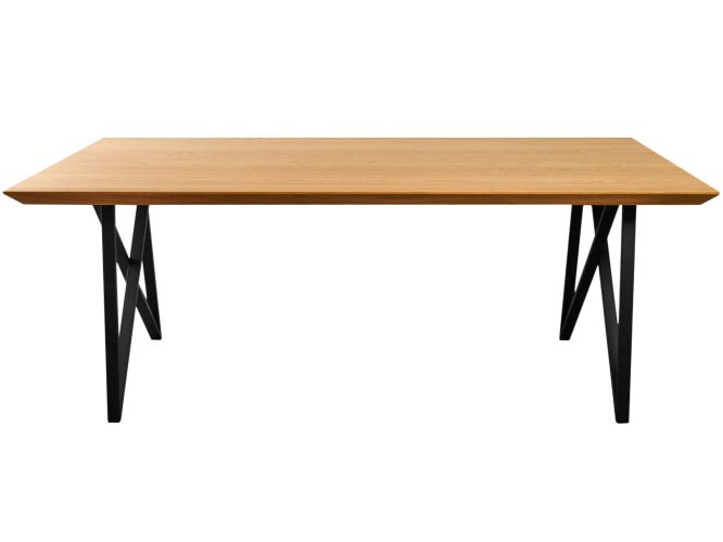 Stół z drewnianym blatem i metalowymi nogami TACOMA
