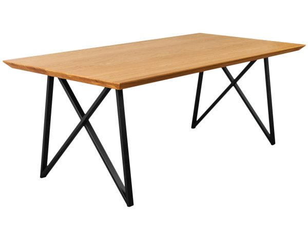 Stół z drewnianym blatem i metalowymi nogami TACOMA