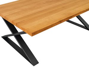 Miniaturka 3 - Stolik kawowy z drewna na metalowych nogach FLAVIOS X