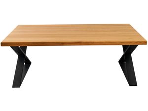 Miniaturka 1 - Stolik kawowy z drewna na metalowych nogach FLAVIOS X