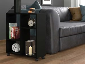 Miniaturka 6 - Funkcjonalny stolik na kółkach czarny aranżacja STAR