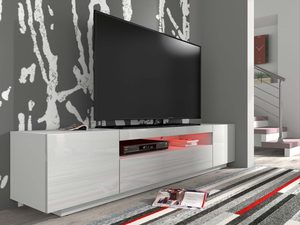 Miniaturka 6 - Nowoczesna szafka RTV biała aranżacja LUMA