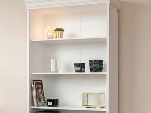 Miniaturka 3 - Biały regał biblioteczka sosnowa aranżacja ANADI