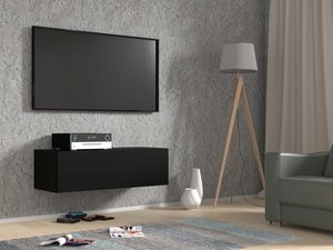 Miniaturka 3 - Szafka RTV czarny mat wisząca aranżacja100 AMIRA