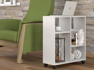 Miniaturka 3 - Funkcjonalny stolik na kółkach biały aranż STAR