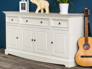 Miniaturka 5 - Solidna komoda z drewna litego biały aranżacja INGRID