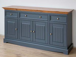 Miniaturka 15 - Solidna komoda z drewna litego grafit dąb aranżacja INGRID