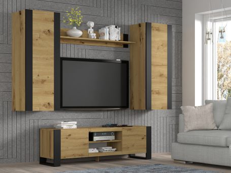 Meble do salonu dąb artisan aranżacja TAKOZ