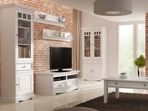 Miniaturka 10 - Witryna w stylu prowansalskim aranżacja salon biały INGRID