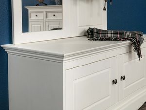 Miniaturka 2 - Biała szafka na buty do przedpokoju zbliżenie INGRID