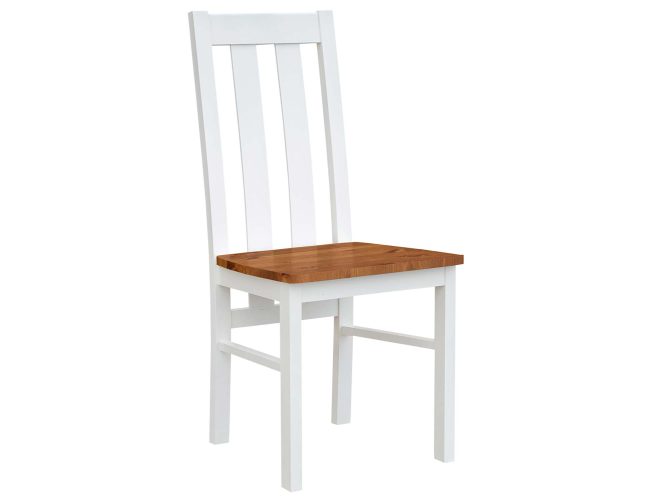 Drewniane białe krzesło do kuchni dąb INGRID