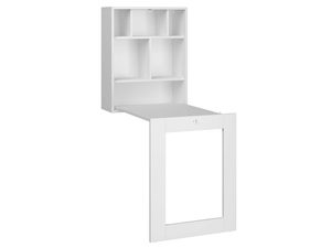 Miniaturka 1 - Kompaktowe biurko rozkładane białe rozłożone SARI