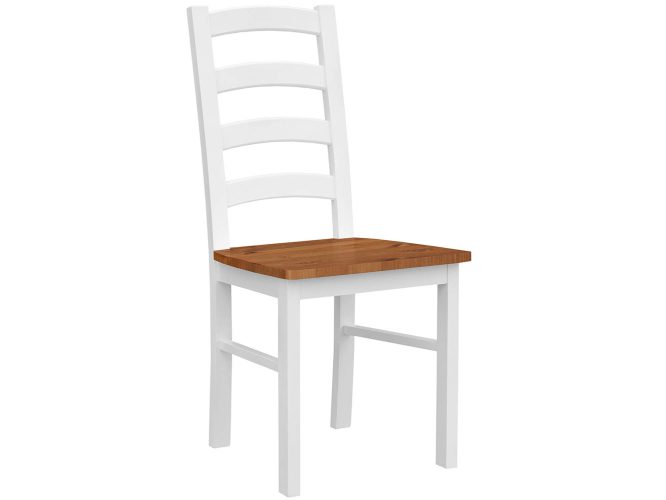 Białe krzesło z litego drewna dąb INGRID
