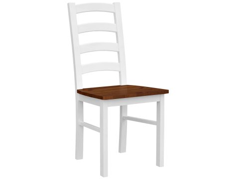Białe krzesło z litego drewna orzech INGRID