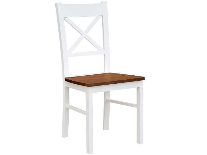 Białe krzesło z drewna orzech INGRID