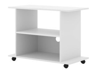 Miniaturka 5 - Praktyczna szafka pod TV na kółkach biały ELON