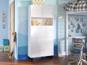 Miniaturka 27 - Nowoczesne biurko rozkładane regał biały aranżacja CHAN